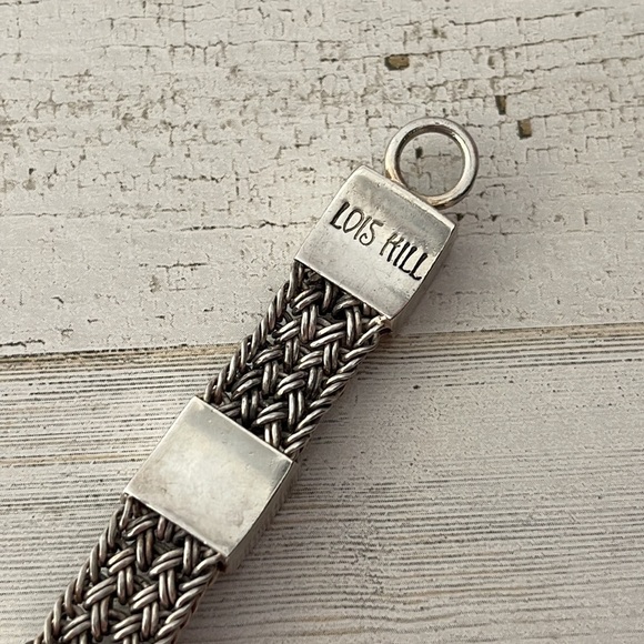 Vintage Lois Hill Woven Silver Station Bracelet. - Picture 4 of 10